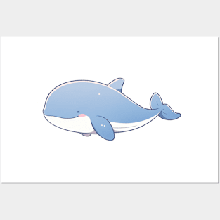 Cute blue whale Posters and Art